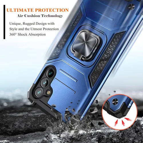 Vista 4 de NZND Funda para Samsung Galaxy A14 5G con protector de pantalla de vidrio templado (cobertura máxima), [grado militar] protector de cuerpo completo