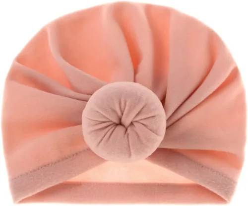 Vista 5 de Juego de gorro de algodón para recién nacido, gorro con nudo de dona, suave turbante con lazo