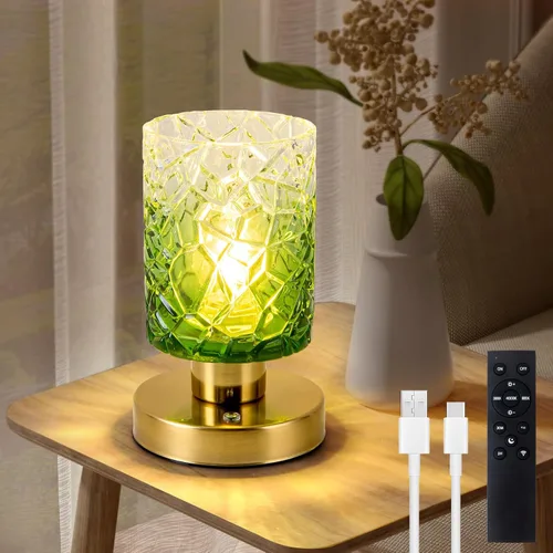 Vista 11 de Lámpara de mesa pequeña a pilas, 3 temperaturas de color, recargable, control táctil, lámpara de escritorio regulable, luz nocturna LED inalámbrica