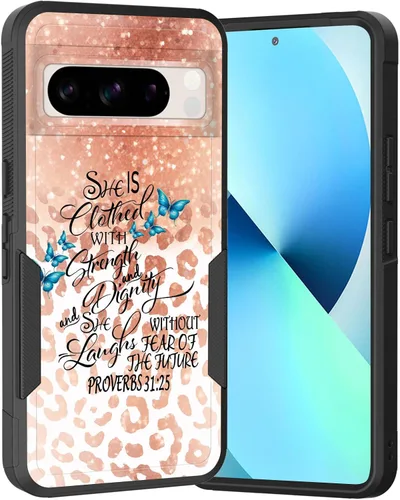 Vista 43 de Funda para Pixel 6A, Híbrida de Doble Capa de Servicio Pesado Resistente a Prueba de Golpes PC Duro + Funda Protectora de Silicona Suave para Google