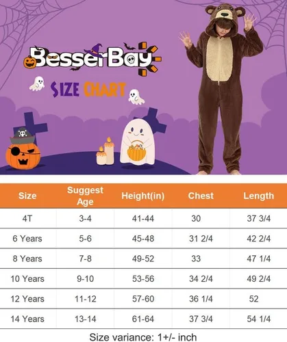 Vista 6 de BesserBay Disfraz unisex de Halloween para niños, talla 4-12 años