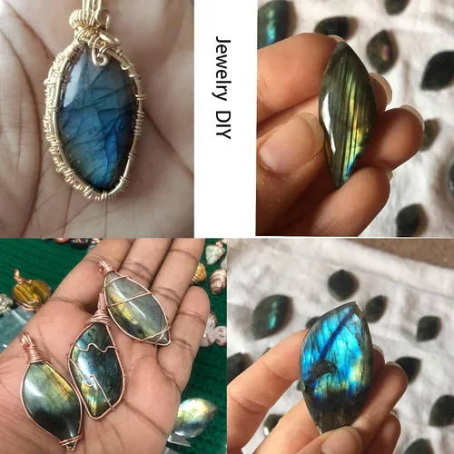 Vista 5 de JIC Gem Healing Crystals India Labradorite Irregular Shape Stones, Piedra, 20 piezas