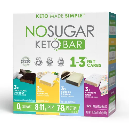 Vista 5 de Snack Keto Bar sin azúcar, bajo en carbohidratos, sin azúcar, con macros aptos para dieta cetogénica
