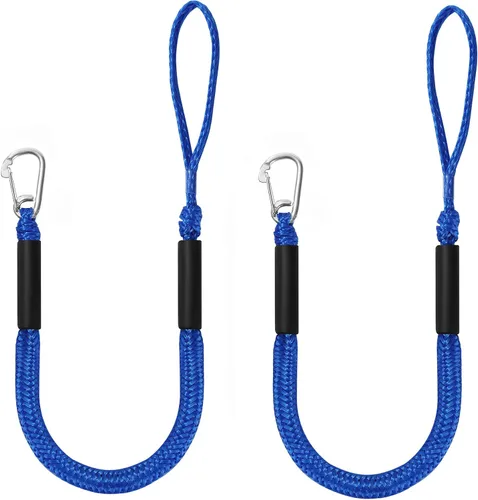 Vista 9 de Líneas de muelle elástico para barcos, líneas de amarre marinas, cuerda de barco para acoplamiento con bucle y accesorios de clip para moto