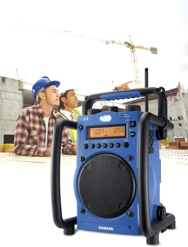 Vista 4 de Sangean radio digital recargable con AM/FM-RBDS/alerta climática/Bluetooth/Aux in ultra fuerte Azul/Negro