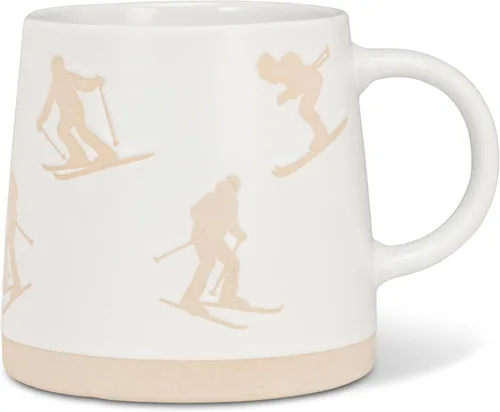 Vista 10 de Abbott Collection Taza de Base Ancha con Abejas - Gres, Amarillo/Marfil, 3.5 Pulgadas de Alto (14 Onzas)