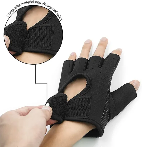 Vista 4 de Luwint Guantes de entrenamiento sin dedos para niños, guantes antideslizantes de fitness para niños, ciclismo, yoga, levantamiento de pesas, 1 par