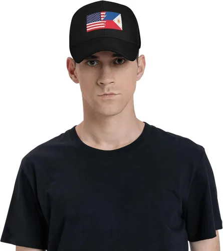 Vista 7 de Flag of Negros Republic and America Baseball Cap for Men Women Hat Adjustable Solid Color Trucker Hats
