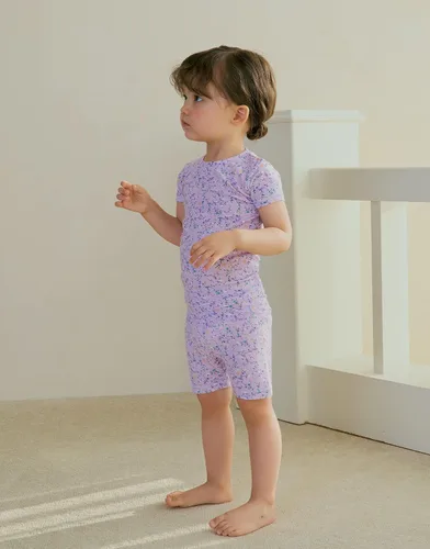 Vista 4 de moimoln Ropa de dormir de algodón viscosa de bambú de primera calidad 6M-5T de manga corta para verano, ajuste ceñido, para bebés, niñas y niños
