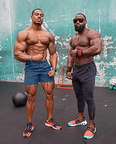 Vista 2 de COOFANDY - Paquete de 2pantalones cortos de entrenamiento para hombre, diseño con bolsillos, de secado rápido, para fisicoculturismo, levantamiento