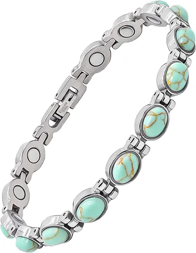 Vista 14 de JEROOT Pulseras magnéticas de ultra resistencia, pulsera para mujeres y hombres, imanes de neodimio de 3500-6000 Gauss, joyería de regalo de terapia