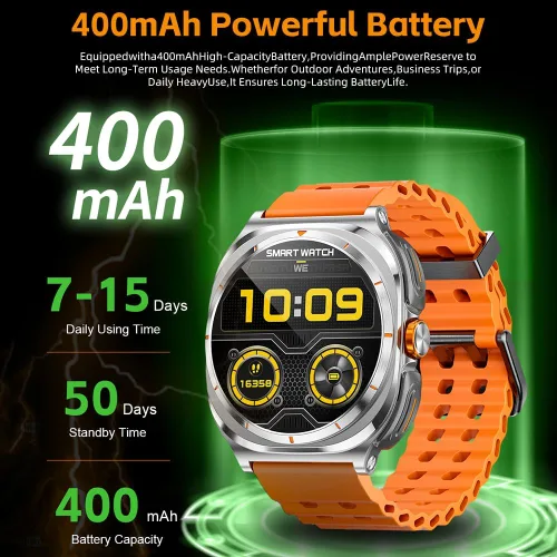 Vista 9 de Reloj inteligente con auriculares en el interior, contesta llamadas y escucha música, relojes de seguimiento de fitness, más de 100 modos deportivos