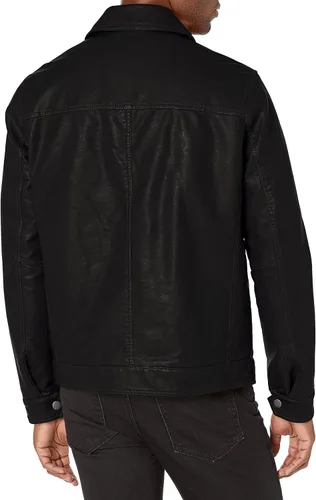 Vista 3 de Tommy Hilfiger Chaqueta clásica de piel sintética para hombre