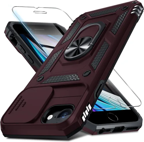 Vista 155 de Janmitta Funda para iPhone 8 Plus/7 Plus/6 Plus, Cubierta de Teléfono con Cubierta Deslizante Integrada para Lente de Cámara + Protector