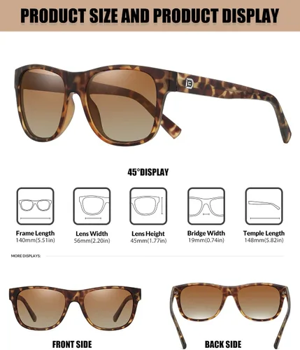 Vista 2 de DUCO Gafas de sol polarizadas clásicas vintage para mujeres, gafas de sol 100% bloqueo UV DC2145