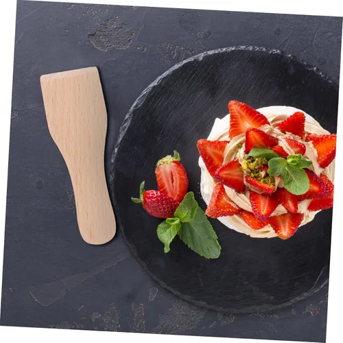 Vista 8 de HEMOTON Conjuntos de utensilios de cocina de madera Pala segura espátula de mantequilla de madera Jam Scraper Simple diseño práctico piezas