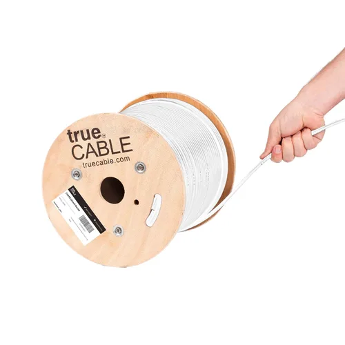 Vista 6 de TRUE CABLE Cable Ethernet Cat6A a granel de entierro directo, F/UTP, blindado F/UTP, 500 pies, blanco, impermeable, chaqueta OSP para exteriores