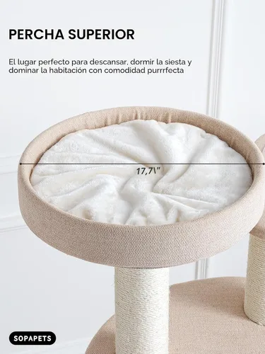 Vista 5 de Árbol para gatos extra grande para Maine Coon, torre de árbol para gatos de interior de 65 pulgadas de altura para gatos adultos grandes de 20