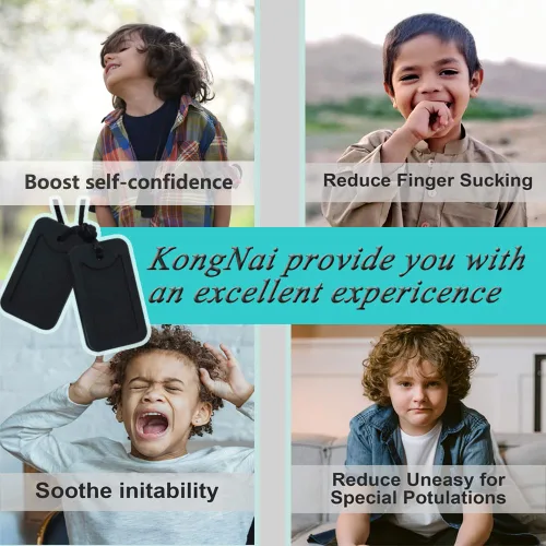 Vista 4 de Collar sensorial masticable para niños y adultos, colgante de etiqueta de perro de silicona masticable para autismo, TDAH, SPD, PICA y necesidades