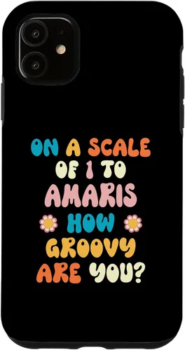 Vista 5 de iPhone 14 AMARIS Cute Retro Girls Groovy AMARIS Personalized Name Case
