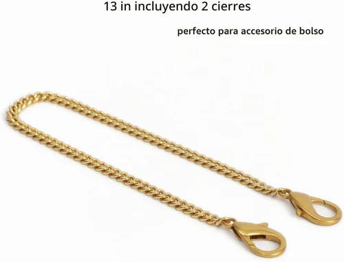 Vista 2 de Yichain Mini Linda Correa de Cadena de Bolso de Mano Correa de Repuesto para Bolso de Mano con Hombro Accesorios de Encanto (Oro Antiguo, 33 cm)