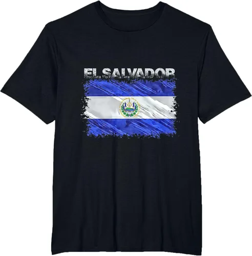 Vista 38 de Camiseta El Salvador, Negro