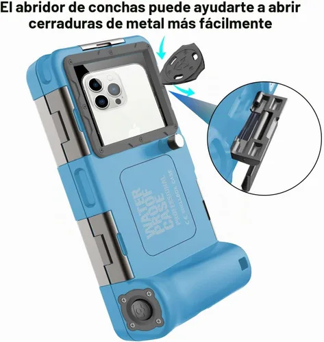 Vista 6 de ShellBox Case Funda de buceo de 2ª generación para teléfono/serie Samsung Galaxy, teléfonos universales [4.9-6.9 pulgadas], snorkel [15m/50ft]
