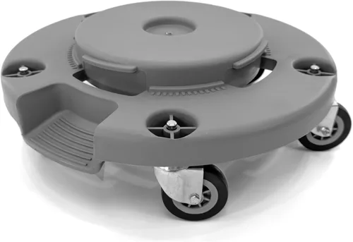 Vista 8 de Carrito de basura Plástico resistente 5 ruedas Estabilizador de pie Capacidad de 460 libras (negro)
