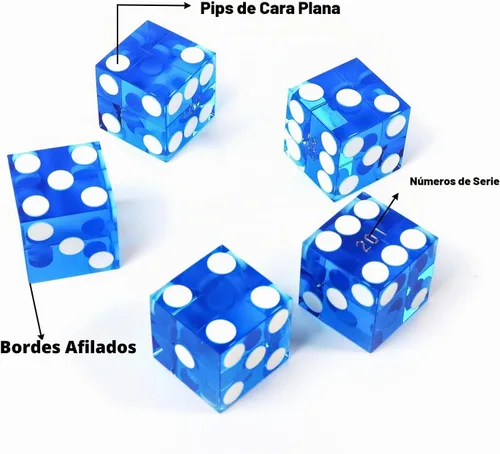 Vista 4 de GSE Pro - Juego de 5 dados de 0.748 in de precisión de grado AAA (azul)