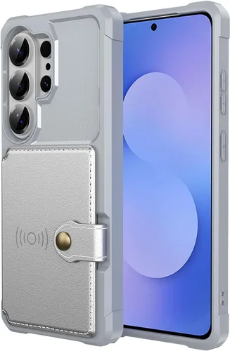 Vista 142 de Funda para Samsung Galaxy S21 Ultra con tarjetero, compatible con soporte magnético para automóvil, resistente a los golpes, resistente, suave, TPU