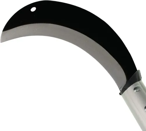 Vista 2 de Cuchillo de hoz de hoja de acero al carbono con mango de aluminio, para hierba, granja, cosecha, agricultura, hoz de deshierbe