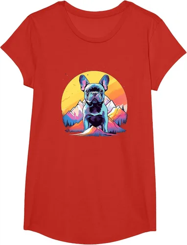 Vista 8 de French Bulldog Dog Men Women Kids T-Shirt Asphalt Grey