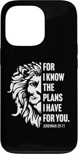 Vista 10 de Jeremiah 29:11 Christian Bible Verse Lion Graphic Case for iPhone 16
