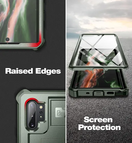 Vista 7 de Dexnor Funda para Samsung Galaxy Note 10+ Plus, [protector de pantalla y soporte integrados] Protección de grado militar de servicio pesado a prueba