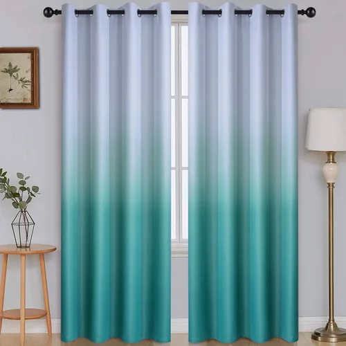 Vista 16 de SimpleHome Cortinas degradadas degradadas para oscurecer la habitación de 36 pulgadas de largo para dormitorio, con ojales y bloqueo de luz Negro