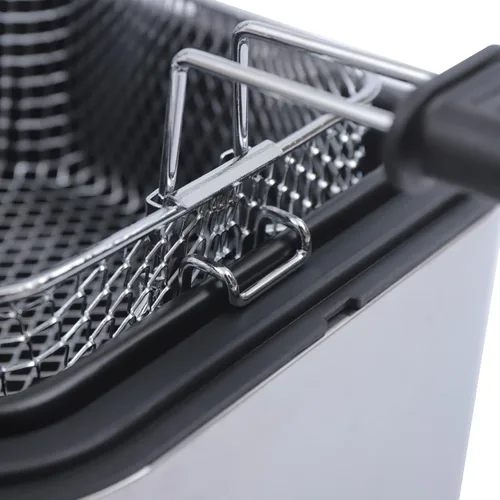 Vista 7 de Freidora eléctrica para el hogar, freidora eléctrica con cesta, acero inoxidable, gran capacidad de 2.64 cuartos de galón, calentamiento rápido