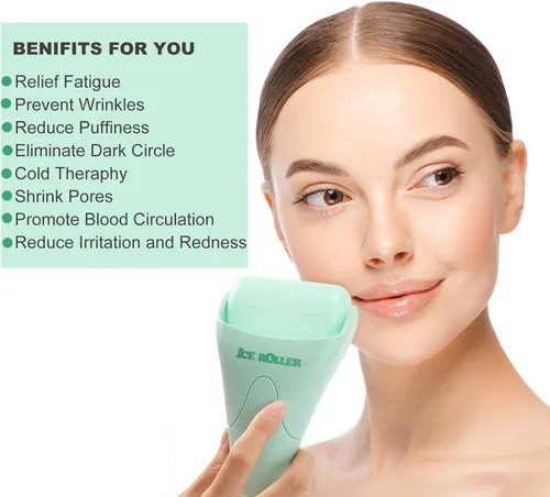 Vista 2 de Wonderwin Rodillo de hielo para masaje facial y corporal, rodillo facial para el cuidado de la piel para reducir arrugas e hinchazón, alivio