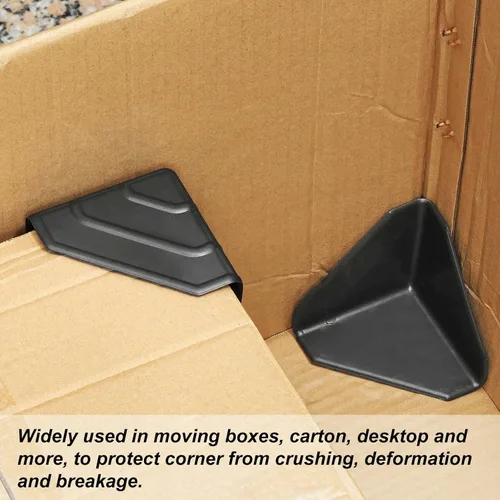 Vista 5 de MECCANIXITY Protector de esquina PP plástico 3.5 "x 3.5" x 3.5" para cartón, cajas de embalaje negro paquete de 8