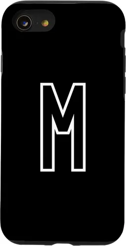 Vista 18 de Funda con monograma inicial favorita para iPhone 13 Pro Max Letra M, color blanco y negro