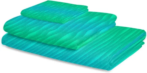 Vista 2 de Juego de toallas de baño verdes de verano para baño, toallas de lujo, regalos para mujeres, secado rápido, playa, cocina, mano, cabello, cara, yoga