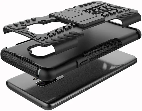 Vista 6 de Funda de teléfono para Samsung Galaxy S9 Plus con protector de pantalla de vidrio templado y soporte soporte rígido híbrido protector accesorios