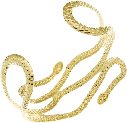 Vista 6 de RechicGu Elegante Egipto Cleopatra Remolino Serpiente Brazalete Abierto Pulsera 3.1 in Policarbonato
