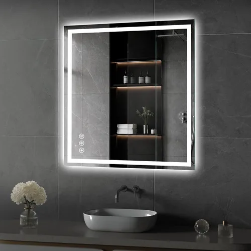 Vista 16 de Koonmi Espejo de baño LED 38x26 con luz, antivaho y 3