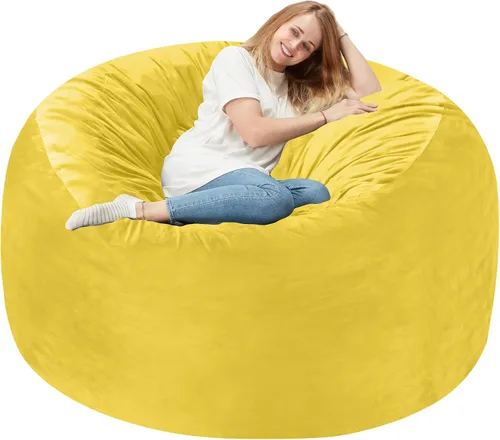 Vista 63 de Homguava - Sillón puff de 3 pies Sillón estilo puff grande de 3 pulgadas con relleno de espuma viscoelástica, sofá suave con funda de terciopelo