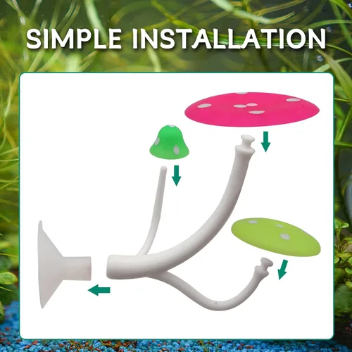 Vista 4 de Betta Fish Rest - Hamaca de hongos de silicona suave, cama de descanso para peces Betta, almohadilla de juego de cría de peces con ventosa