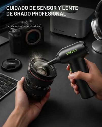 Vista 7 de Plumero de aire comprimido, kit de limpieza para dron, lente de cámara y computadora