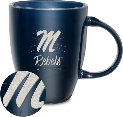 Vista 36 de Rico Industries - Taza de lustre cerámico con grabado láser de la NCAA de 18oz - Café-Té