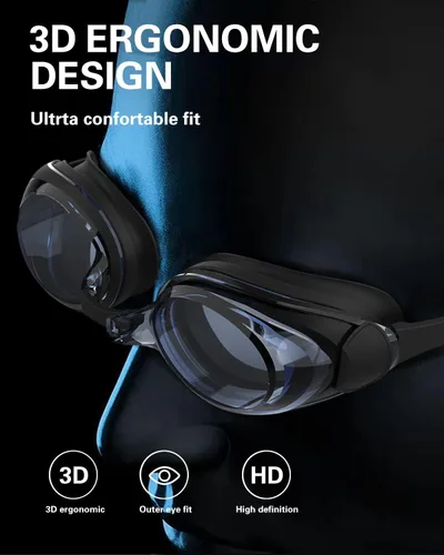 Vista 5 de Gafas de natación, paquete de 2 gafas de natación para hombres, mujeres, adultos, jóvenes, antivaho y sin fugas, visión clara, protección UV