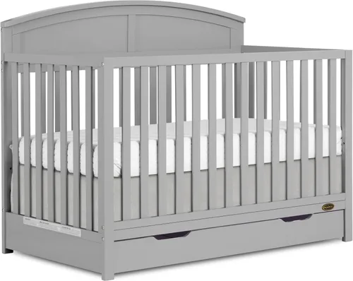 Vista 9 de Dream On Me Storybrooke - Cuna convertible con cajón de almacenamiento 5 en 1: se convierte en cama de día y tamaño matrimonial, altura ajustable