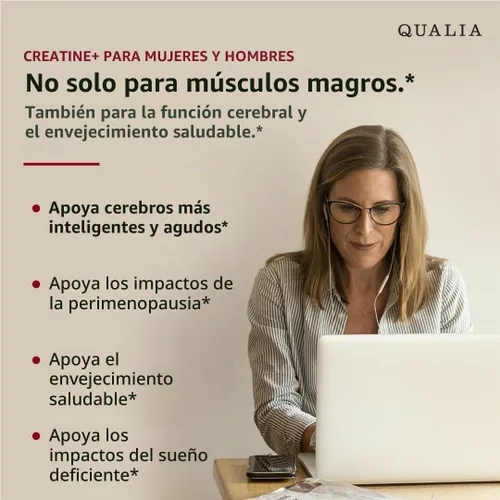 Vista 7 de Qualia Creatine Complejo Avanzado de Creatina 2 Fuentes + Magnesio Absorción Optimizada Rendimiento Muscular, Función Cerebral